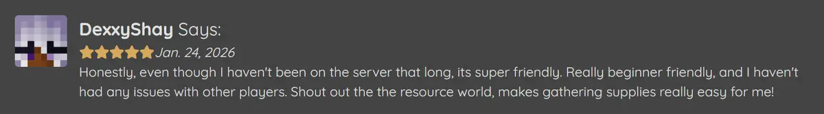 Player review screenshot